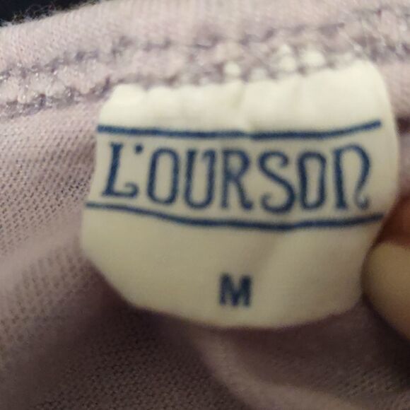 L'ourson Ocean City Women's M lilac‎ orange tropical crop top Fringe Hem Sleeve - Picture 4 of 6